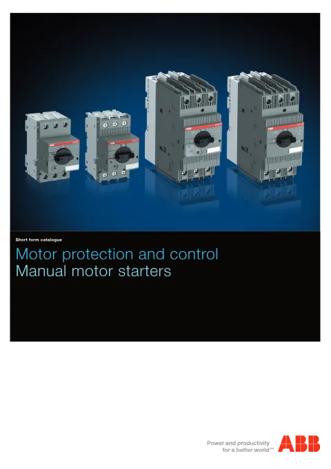 Trang bìa Manual Motor Starters Short Form Catalogue
