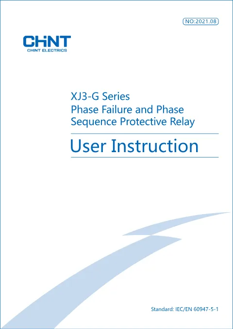 Trang bìa XJ3-G Phase Failure and Phase Sequence Protective Relay Manual