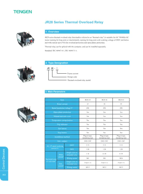 Trang bìa JR28 Series Thermal Overload Relay