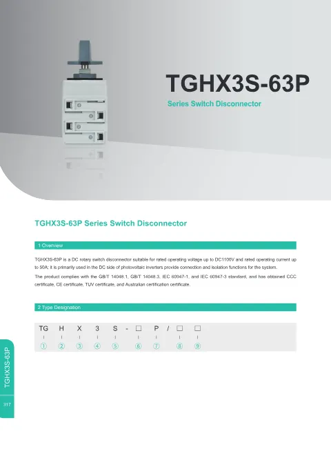 Trang bìa TGHX3S-63P Series Switch Disconnector
