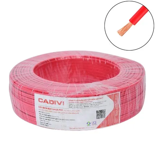 Dây điện đơn mềm Cadivi VCm/LF-1.5 mm2 (Đỏ) – 450/750V