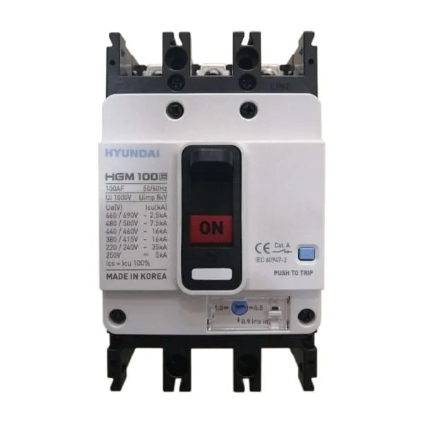 MCCB Hyundai HGM100E-F 3P 63A 16kA