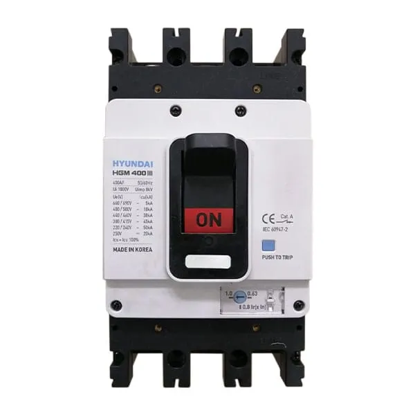 MCCB Hyundai HGM400E-F 3P 350A 45kA