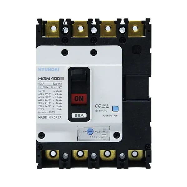 MCCB Hyundai HGM400E-F 4P 400A 45kA