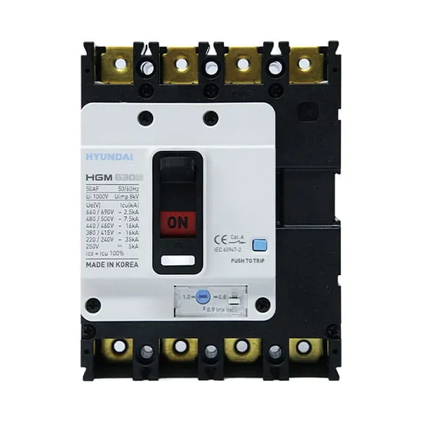 MCCB Hyundai HGM630E-F 4P 630A 45kA